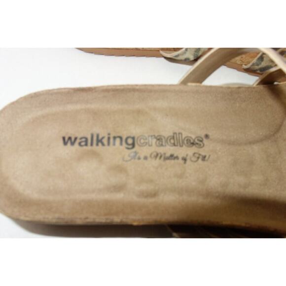 NEW Walking Cradles Leather Sandals Penelope Metallic Leopard Print Women's 8.5 - Picture 6 of 8